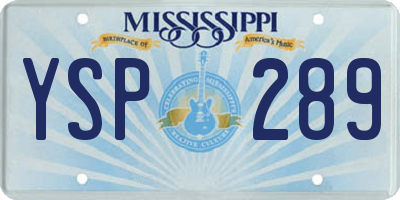 MS license plate YSP289