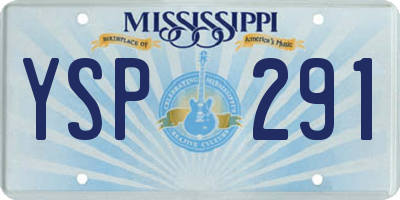 MS license plate YSP291