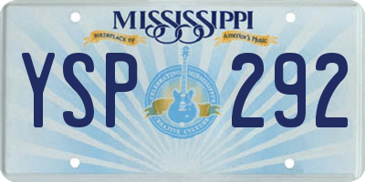 MS license plate YSP292