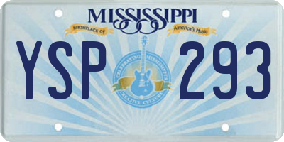 MS license plate YSP293