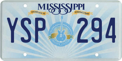 MS license plate YSP294