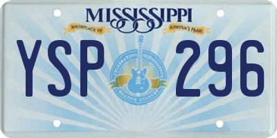 MS license plate YSP296