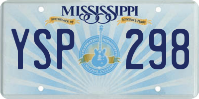 MS license plate YSP298