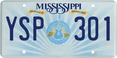 MS license plate YSP301