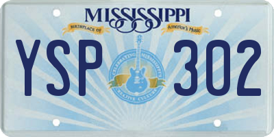 MS license plate YSP302