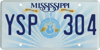 MS license plate YSP304