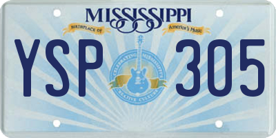 MS license plate YSP305