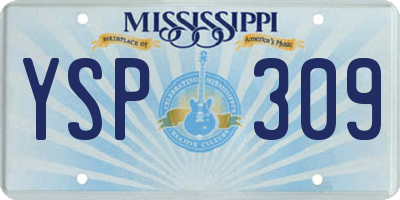 MS license plate YSP309