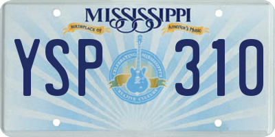 MS license plate YSP310