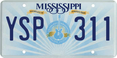 MS license plate YSP311