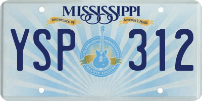 MS license plate YSP312