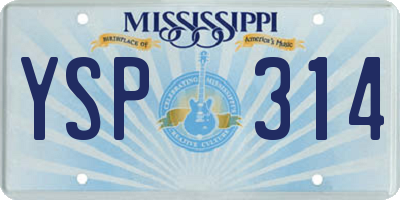 MS license plate YSP314