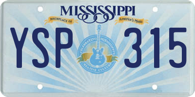 MS license plate YSP315