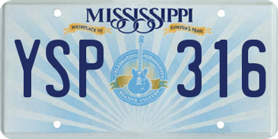 MS license plate YSP316