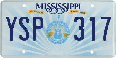 MS license plate YSP317