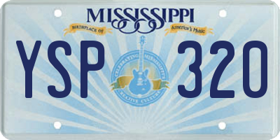 MS license plate YSP320