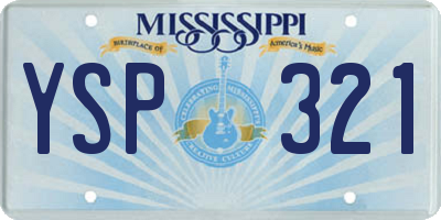 MS license plate YSP321