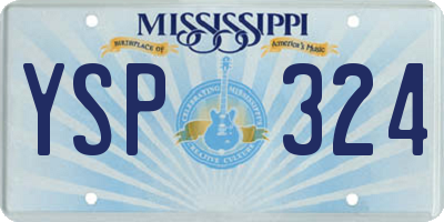 MS license plate YSP324