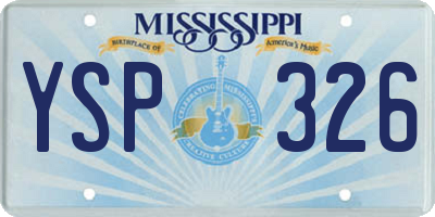 MS license plate YSP326