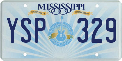 MS license plate YSP329