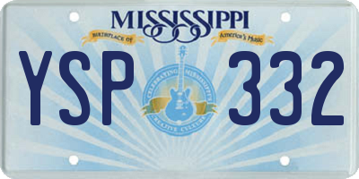 MS license plate YSP332
