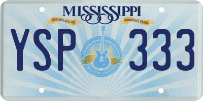 MS license plate YSP333