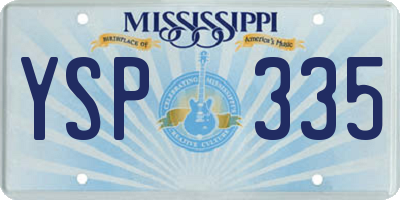 MS license plate YSP335