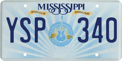 MS license plate YSP340