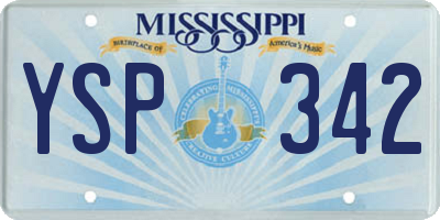 MS license plate YSP342