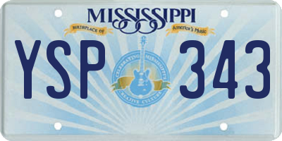 MS license plate YSP343