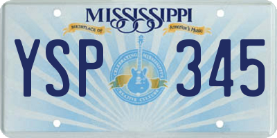 MS license plate YSP345