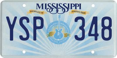 MS license plate YSP348
