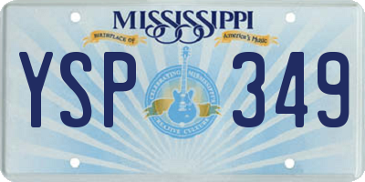 MS license plate YSP349