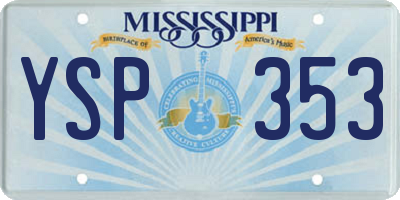 MS license plate YSP353