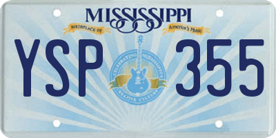 MS license plate YSP355