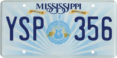 MS license plate YSP356
