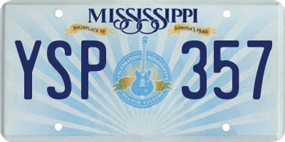 MS license plate YSP357