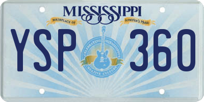 MS license plate YSP360