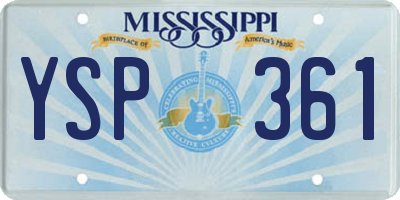 MS license plate YSP361