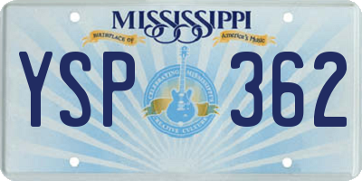 MS license plate YSP362