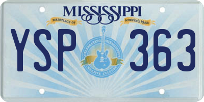 MS license plate YSP363