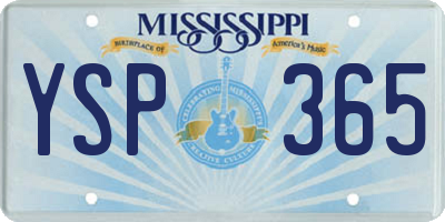 MS license plate YSP365