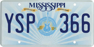 MS license plate YSP366