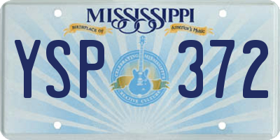 MS license plate YSP372