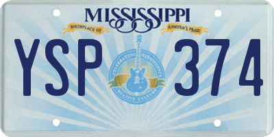 MS license plate YSP374