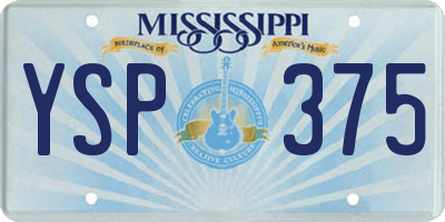 MS license plate YSP375