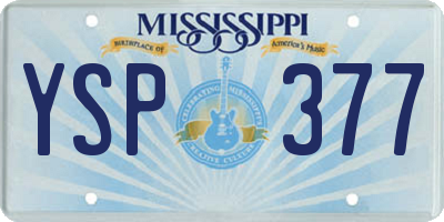 MS license plate YSP377