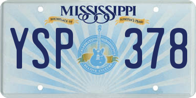 MS license plate YSP378
