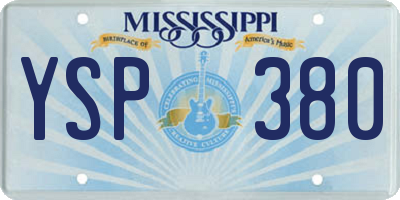MS license plate YSP380