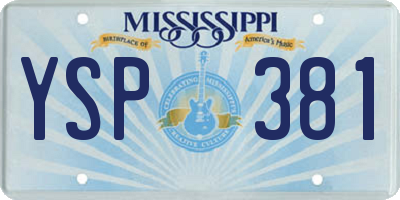 MS license plate YSP381